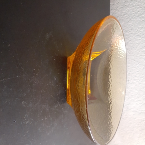 RARE HTF Signed Fire & Light Citrus Recycled Glass 6” Cache Bowl. - Picture 4 of 8